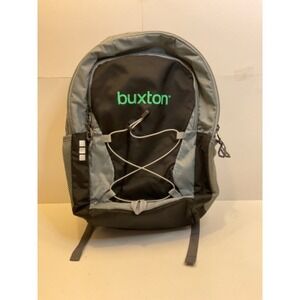 Buxton Backpack Unisex Grey Black Green Excellent Bungee‎ Mesh Pockets Padded
